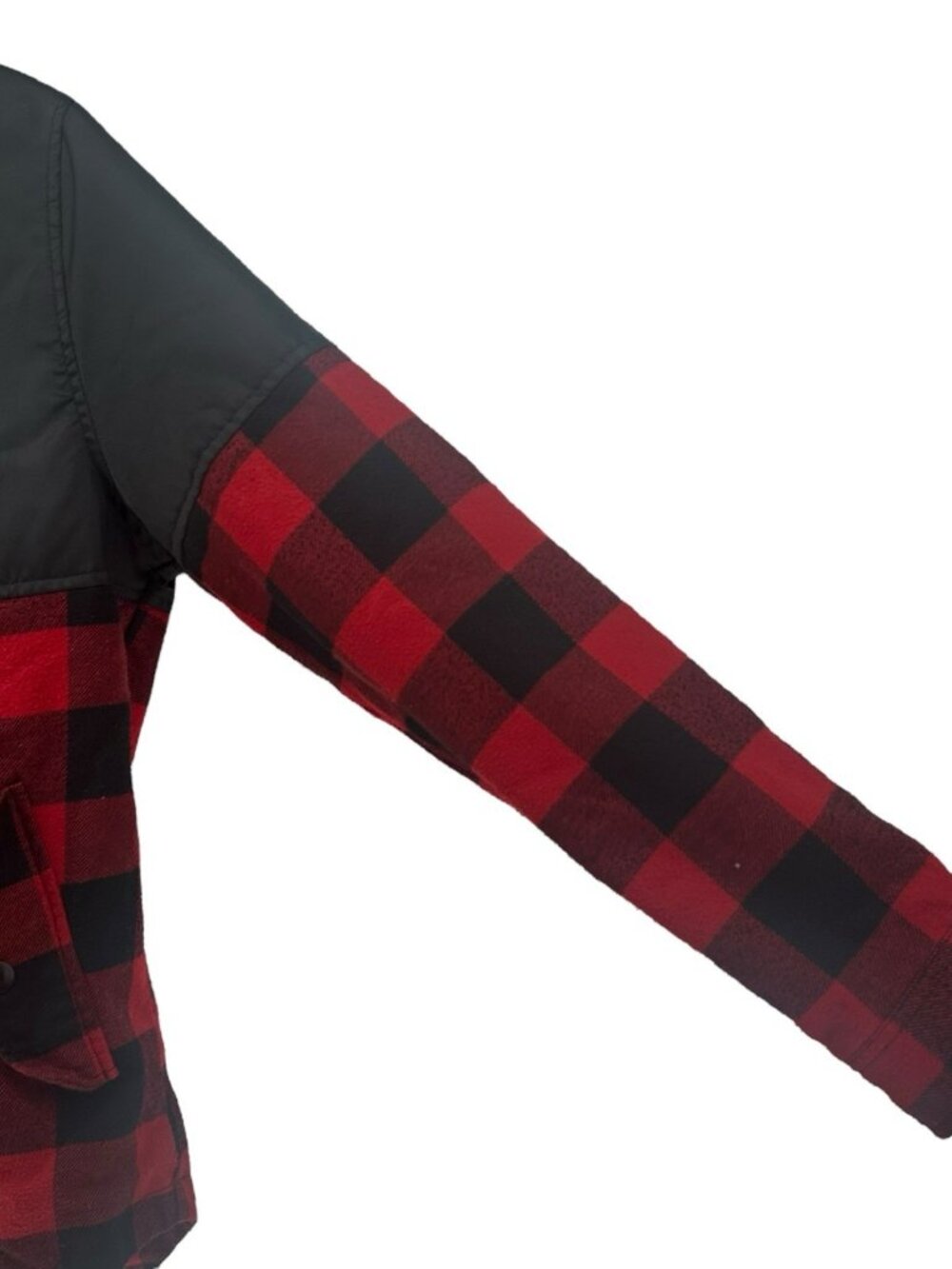 Mens Civil Society Size L Red And Black checkered warm Flannel Jacket - Picture 4 of 13